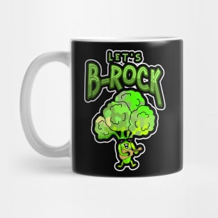 VEGETABLE Pun Funny Broccoli Lets Rock Mug